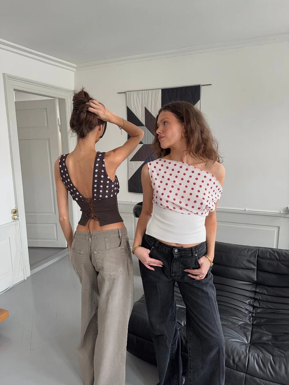 Polka Dot Draw-In Top - Ellavina